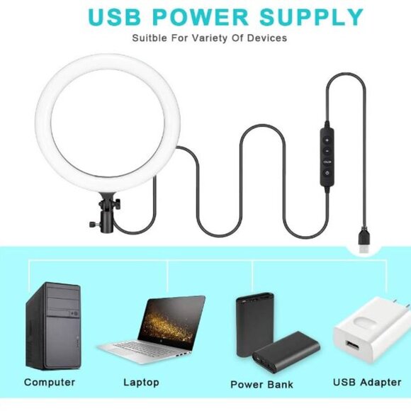 Ring Light with Desktop Stand & Cell Phone Holder - 12" LED - Picture 3 of 8